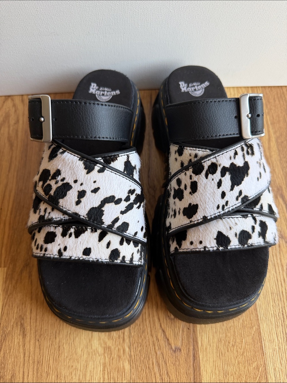 Dr. Martens Mattison Slide Dalmatian Hair Sandal
